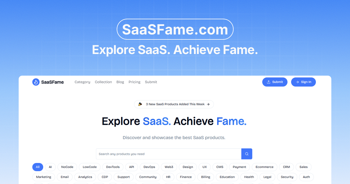 SaaSFame - Product Image