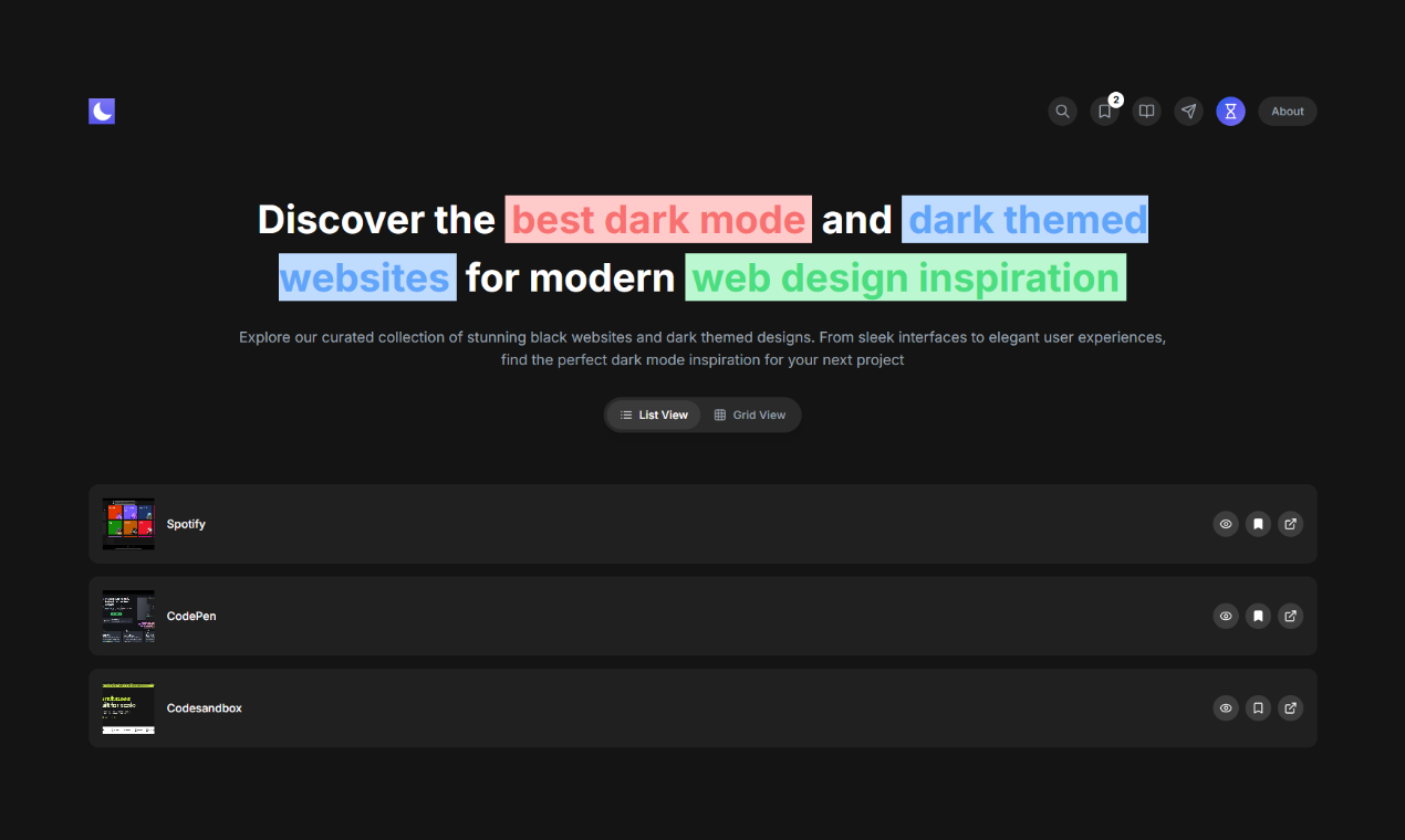 Dark Mode Websites logo