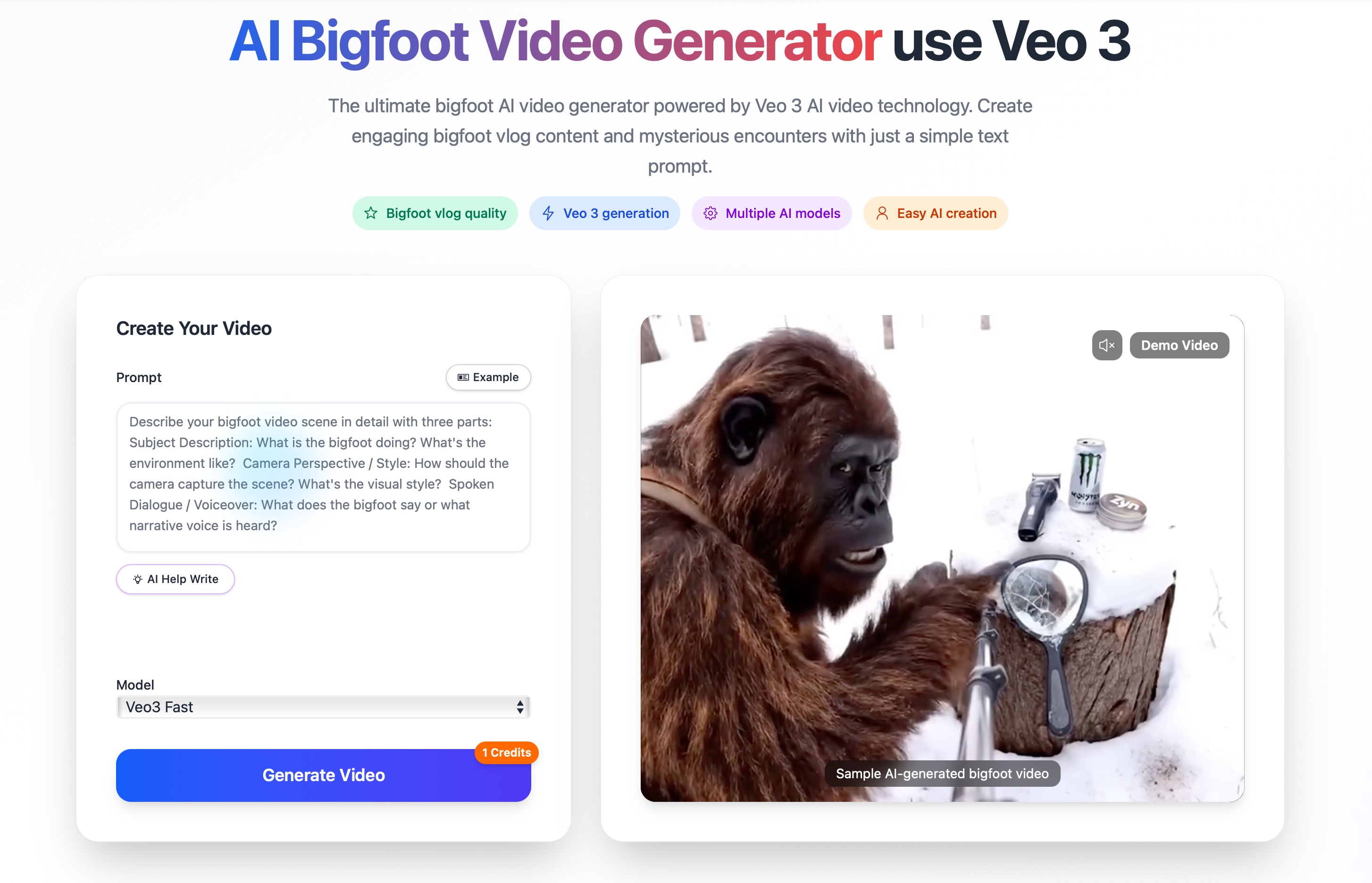 AI Bigfoot Video Generator logo