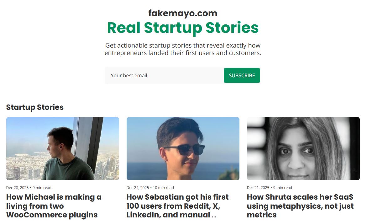 Fake Mayo Founder Stories logo