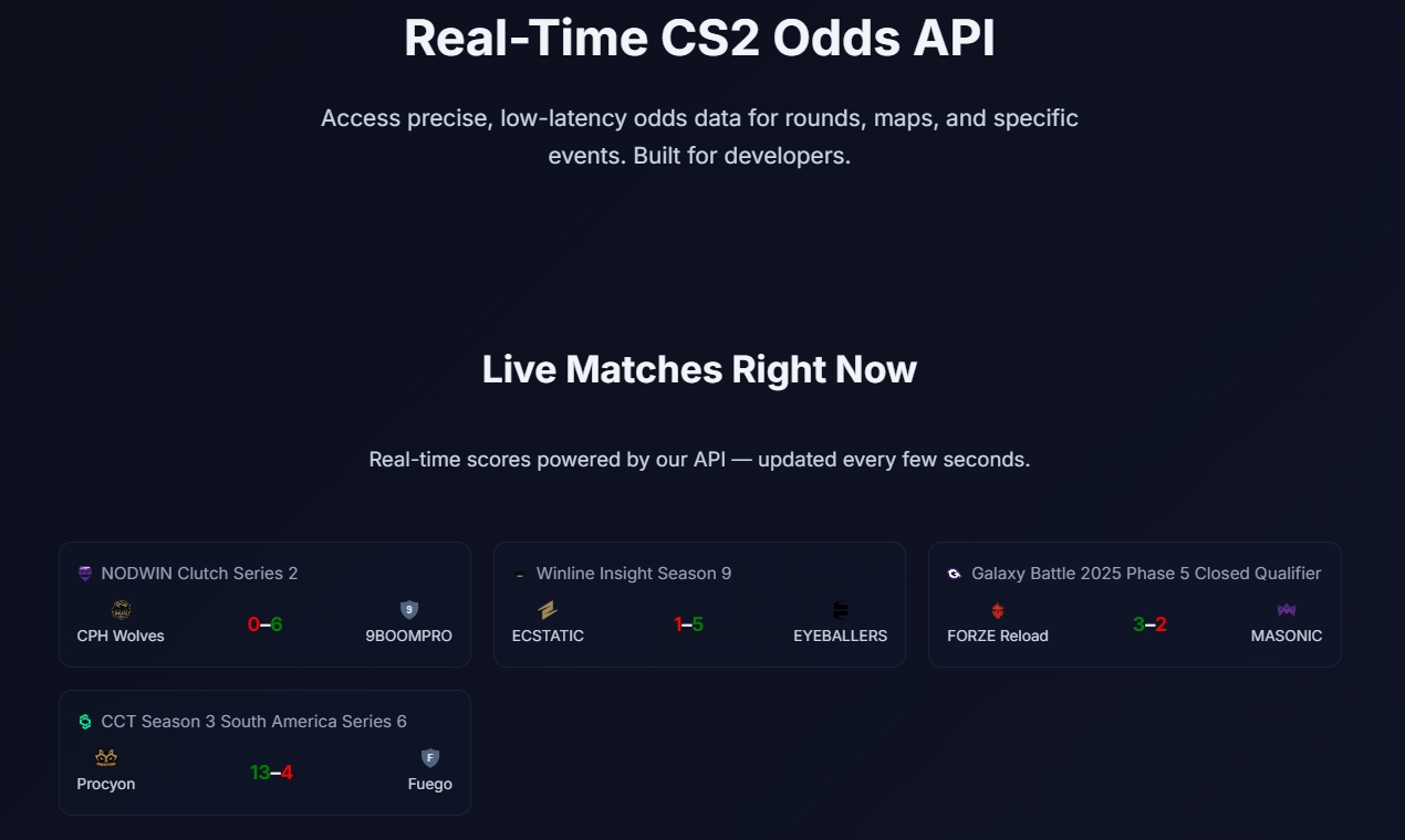 CS2 Real-Time Odds API by mwasoft - Product Image