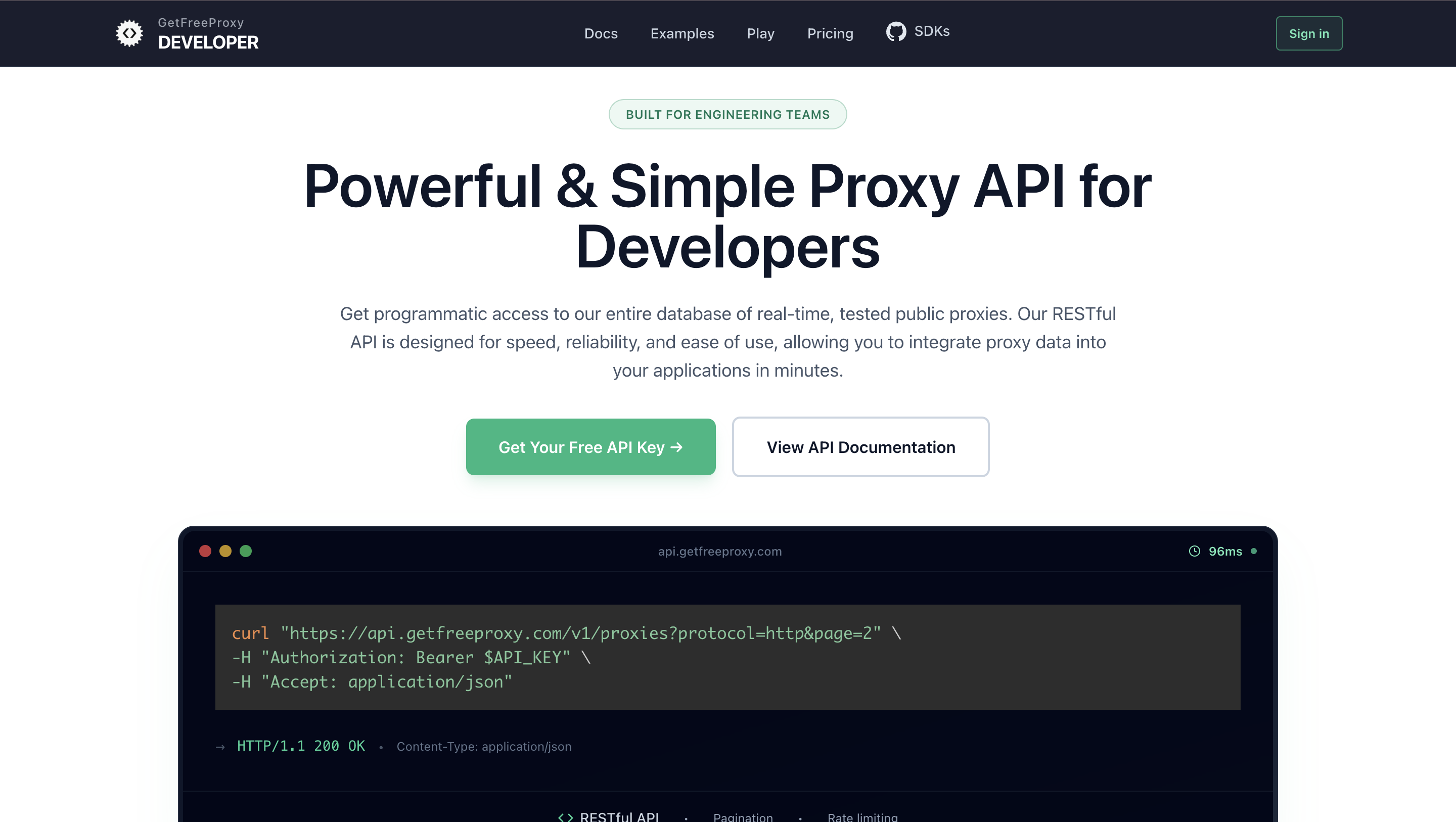 Free Proxy API for Developers: Raw Data & Simple Integration logo