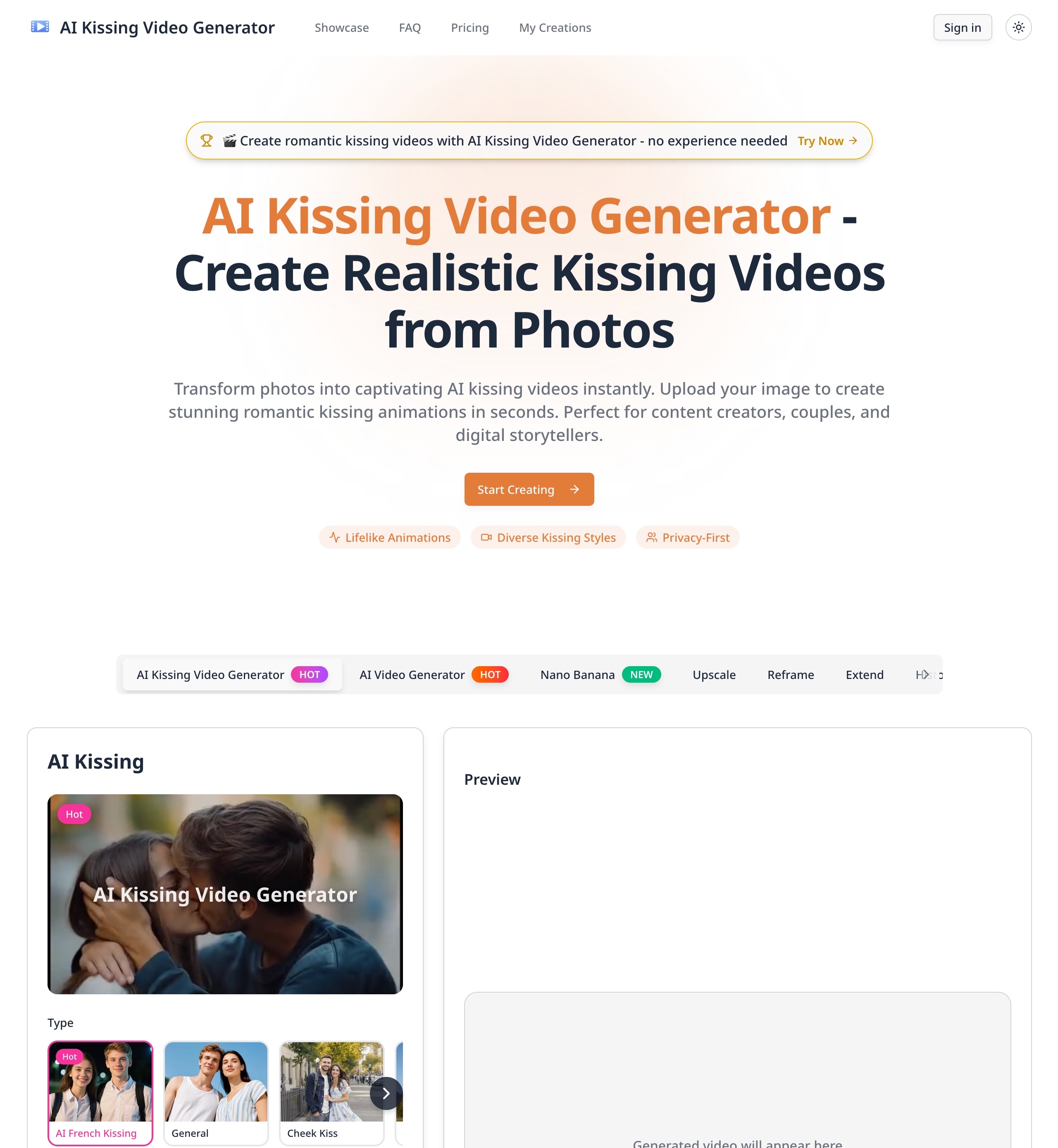 AI Kissing Video Generator - Complete Photo Animation Tool logo