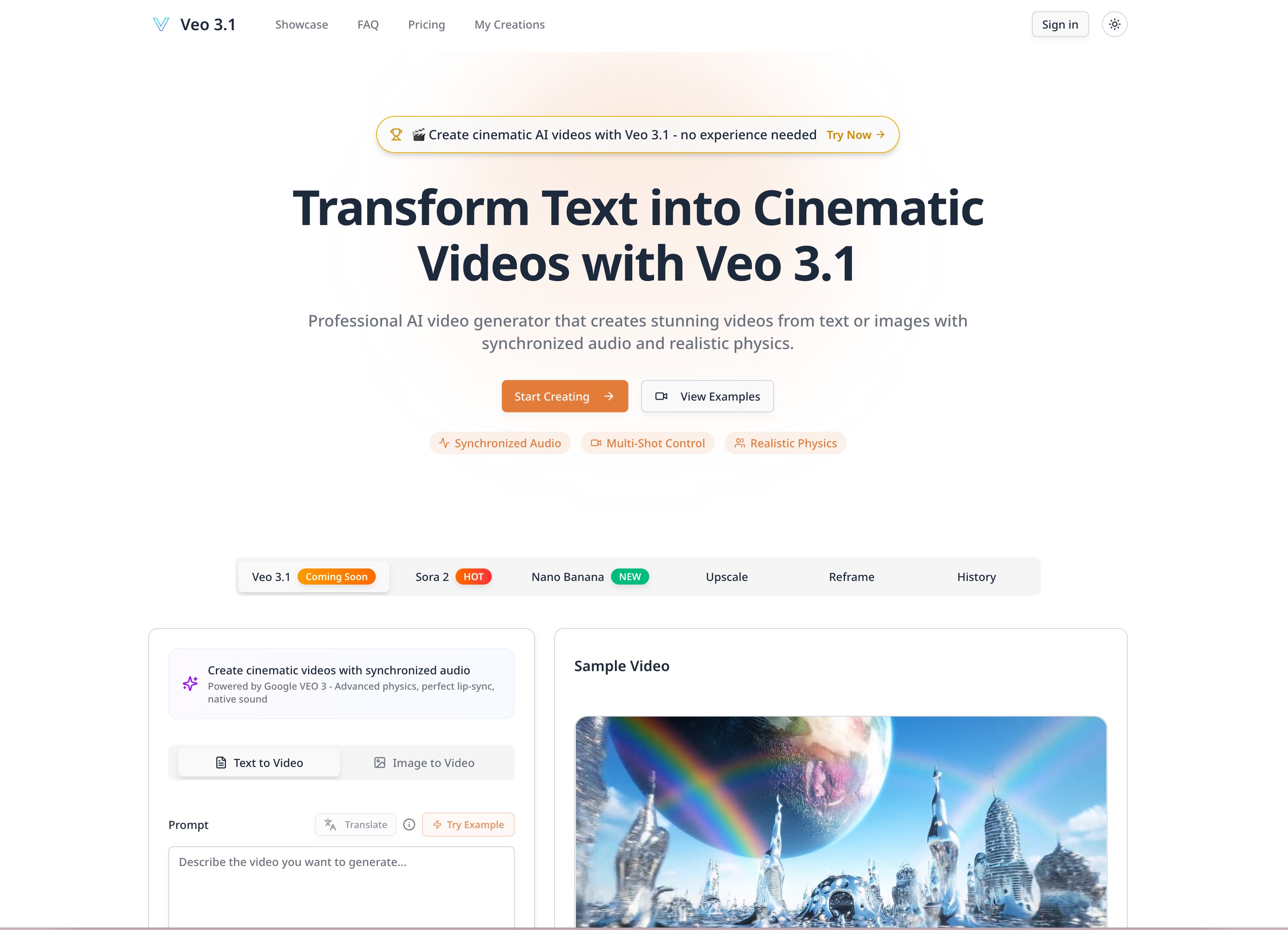 Veo 3.1- Cinematic AI Video Generator with Realistic Physics logo