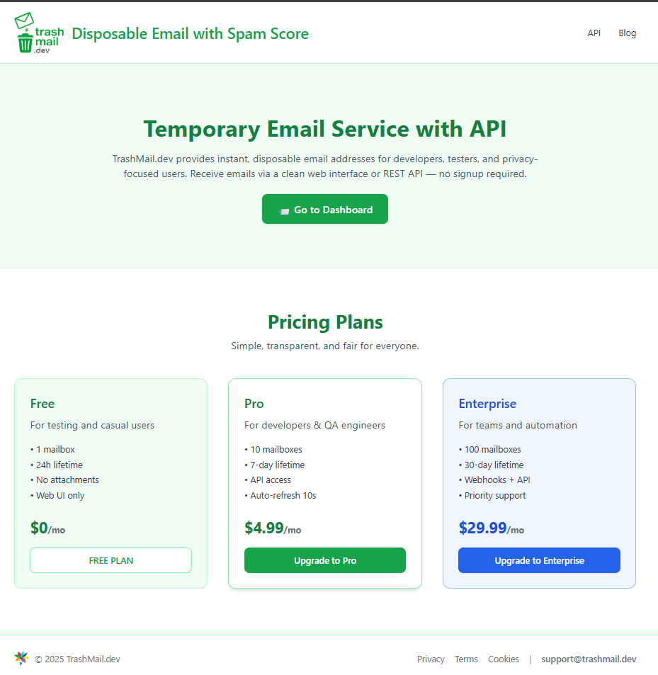 TrashMail.dev — Temporary Email API logo