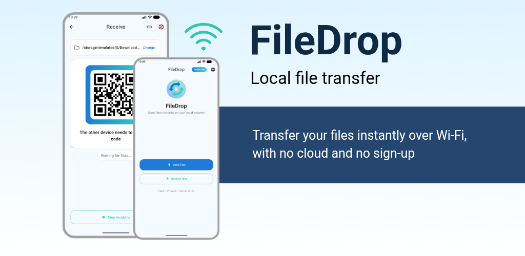 FileDrop – Secure & Private Local File Transfer logo