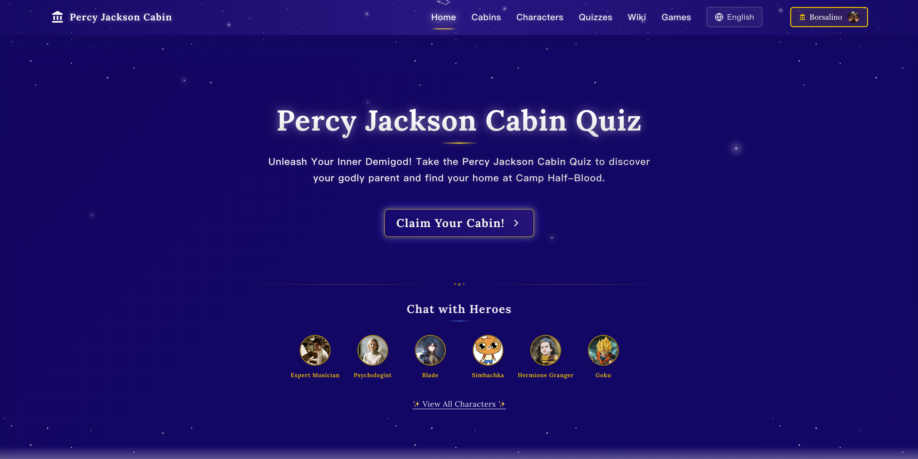 Percy Jackson Cabin Quiz logo