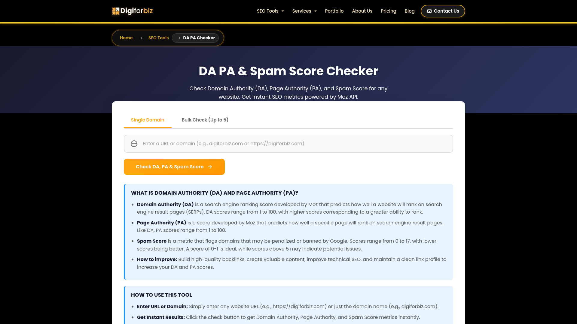 DigiForBiz DA PA Checker logo