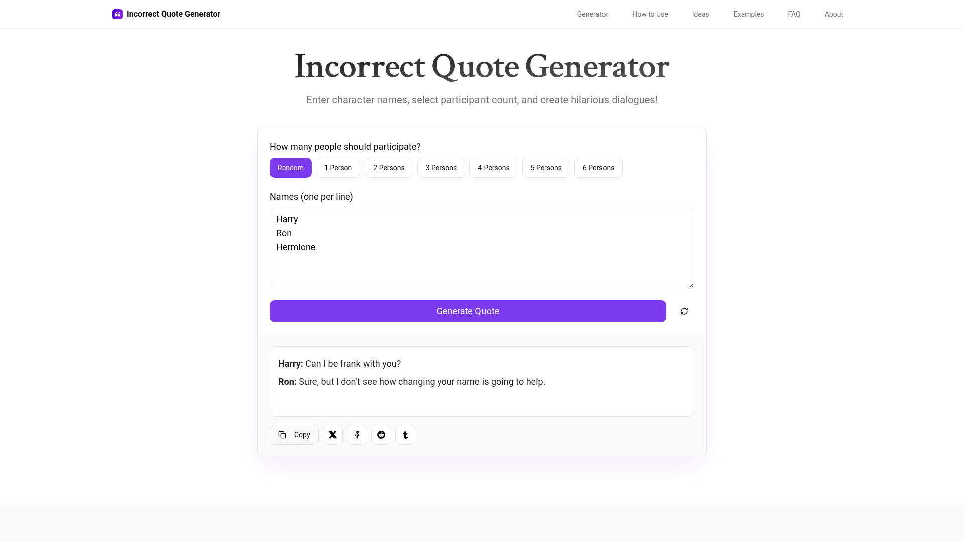 Incorrect Quote Generator logo